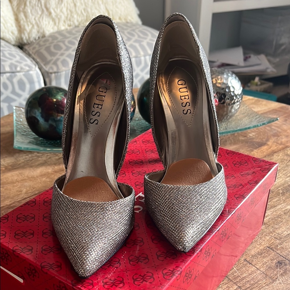 Guess Silver and Gold Stiletto Heels